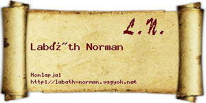 Labáth Norman névjegykártya